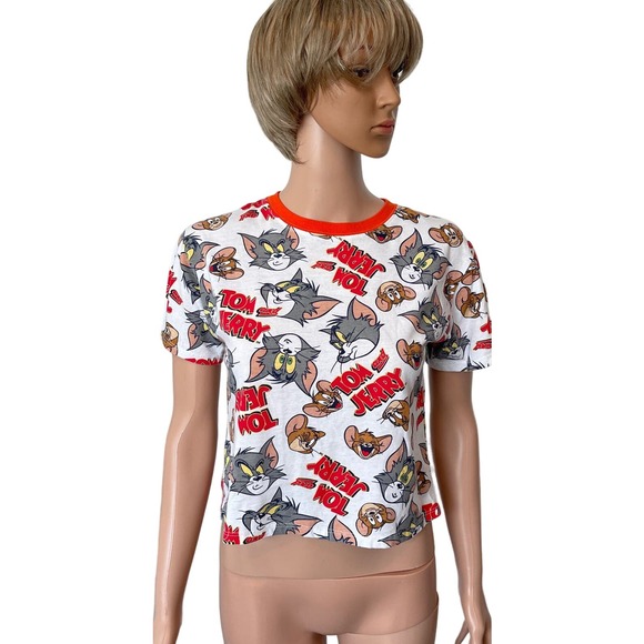 Tom and Jerry cropped Tshirt Women Sz XS pre owned - Picture 1 of 5